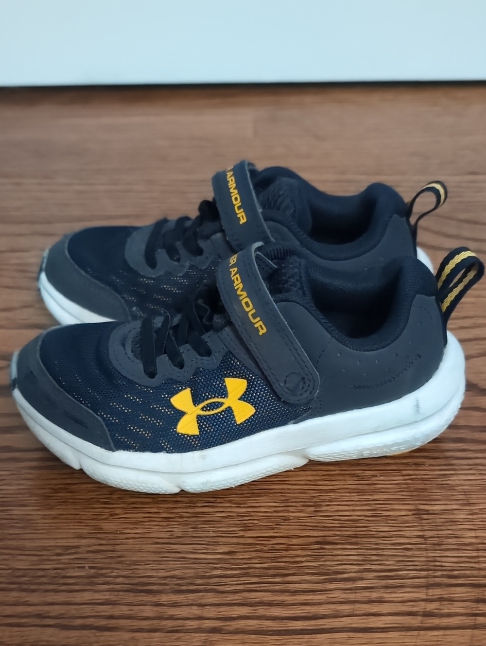 Under Armour Kids' Navy and Yellow Athletic Shoes